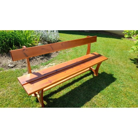 Banc avec dossier en sapin rouge